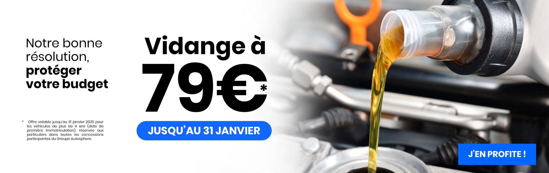 Offre prix d’appel : la vidange à 79€