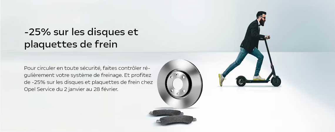 -25% sur les disques et plaquettes de frein