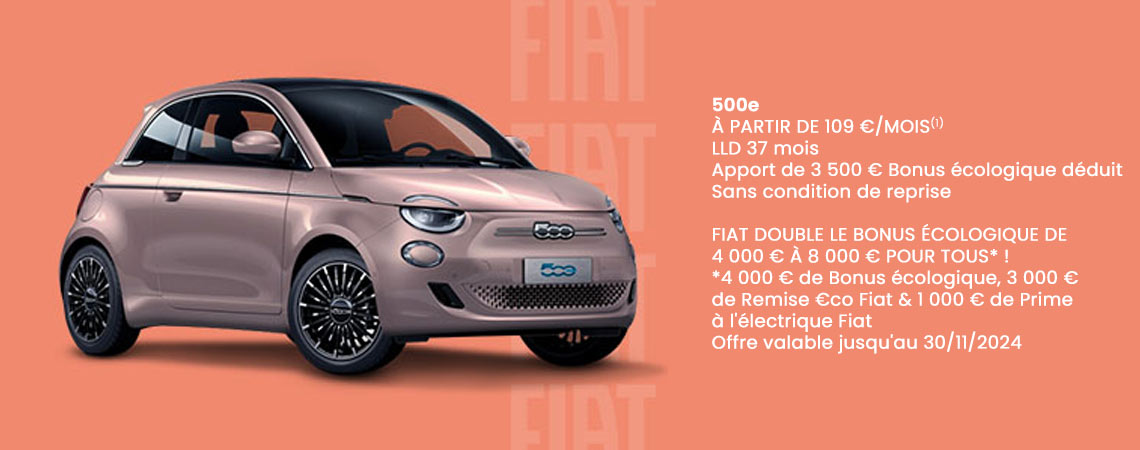 FIAT 500e À PARTIR DE 109 €/MOIS