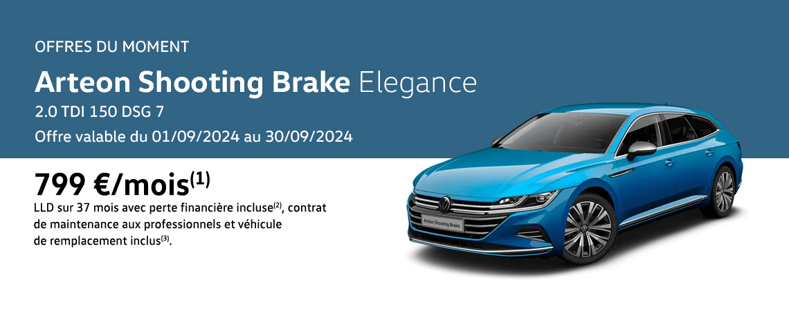 Arteon Shooting Brake Elegance 2.0 TDI 150 DSG 7 À partir de 799 €/mois