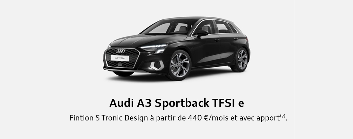 Audi A3 Sportback TFSI e Finition S Tronic Design à partir de 440 €/mois