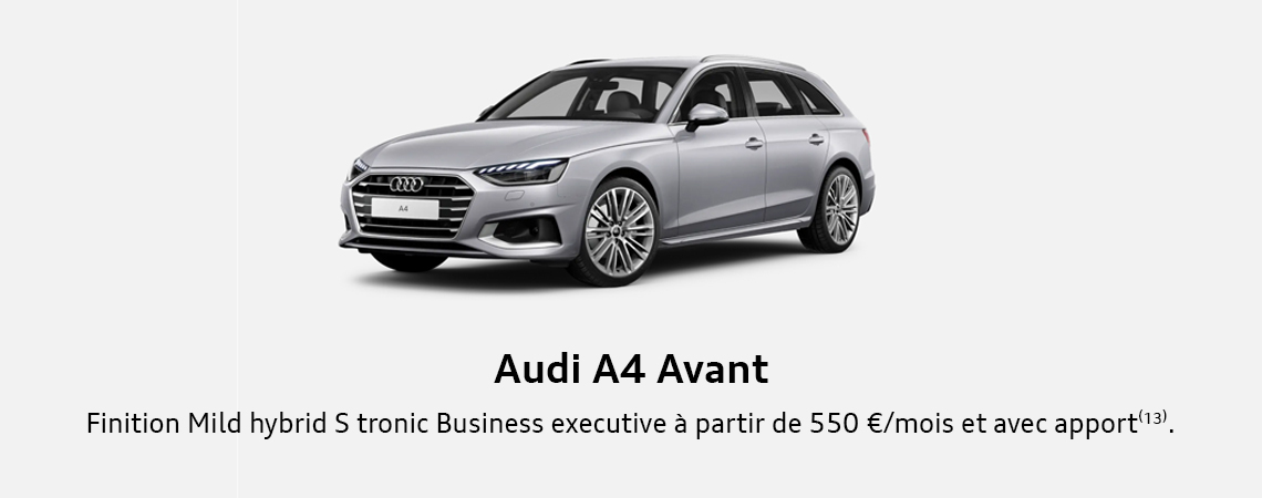 Audi A4 Avant Finition Mild hybrid S tronic Business executive à partir de 550 €/mois