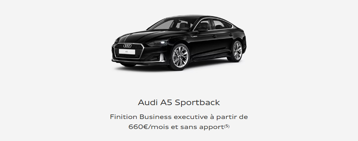 Audi A5 Sportback à partir de 660 €/mois et sans apport