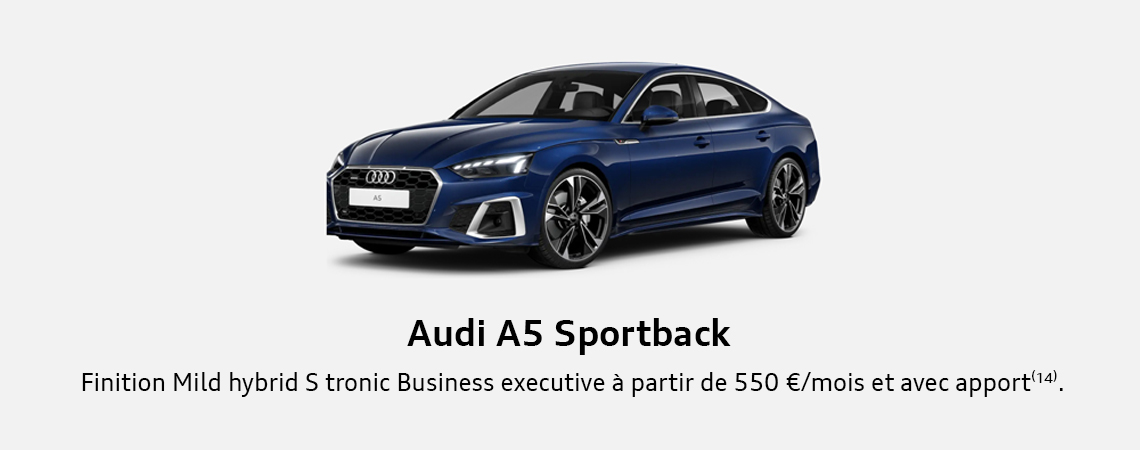 Audi A5 Sportback Finition Mild hybrid S tronic Business executive à partir de 550 €/mois