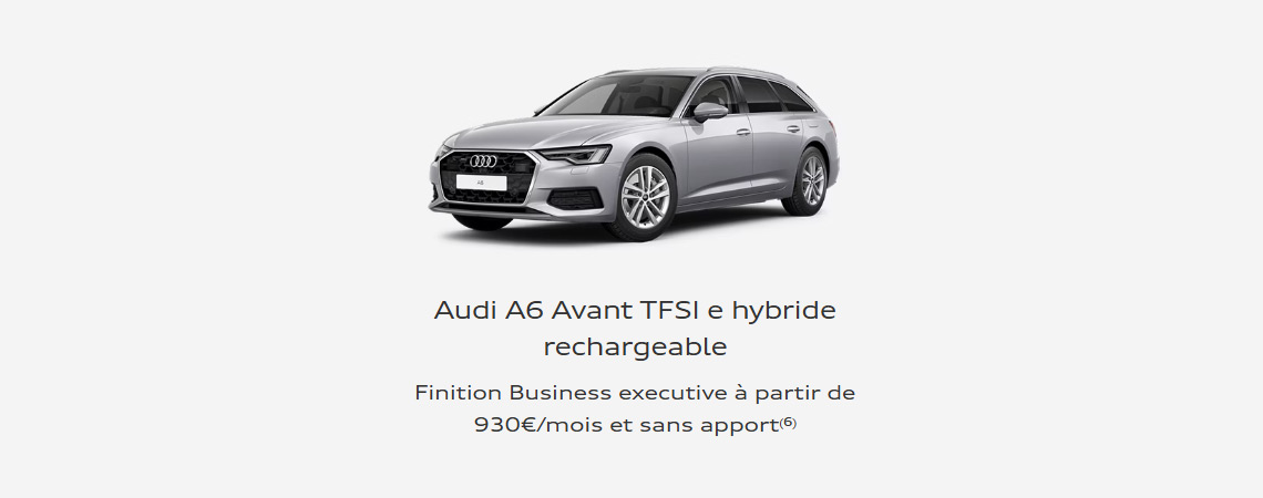 Audi A6 Avant TFSI e hybride rechargeable à partir de 930 €/mois 