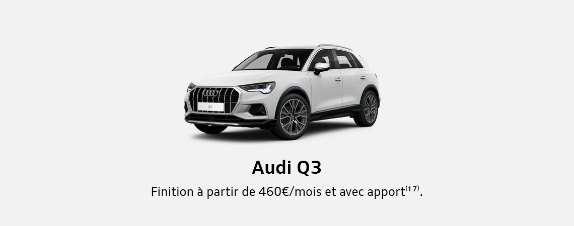 Audi Q3 Finition à partir de 460 €/mois