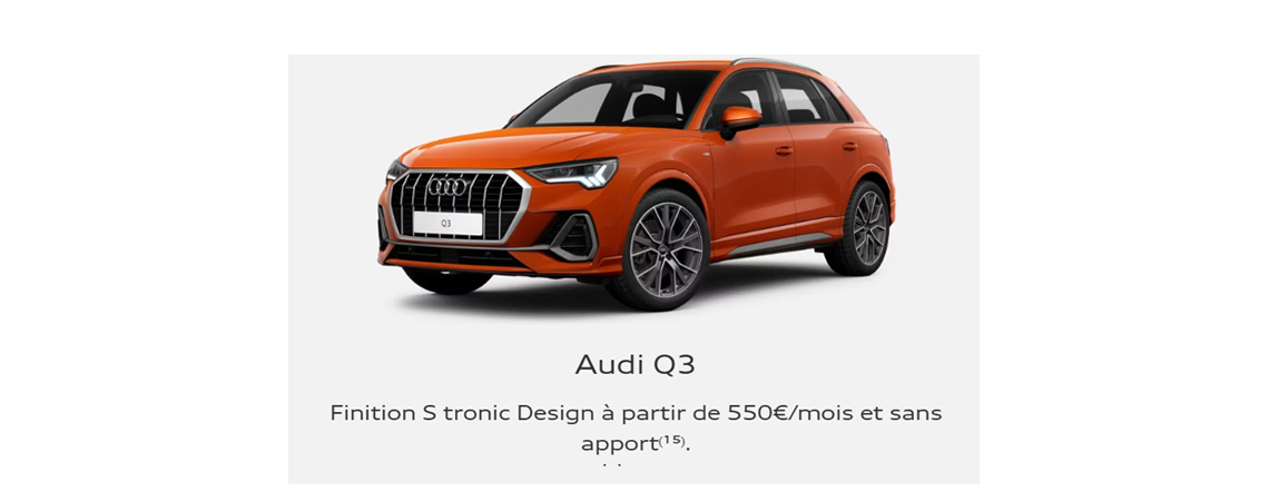 Audi Q3 TFSI e Finition S line à partir de 690€/mois