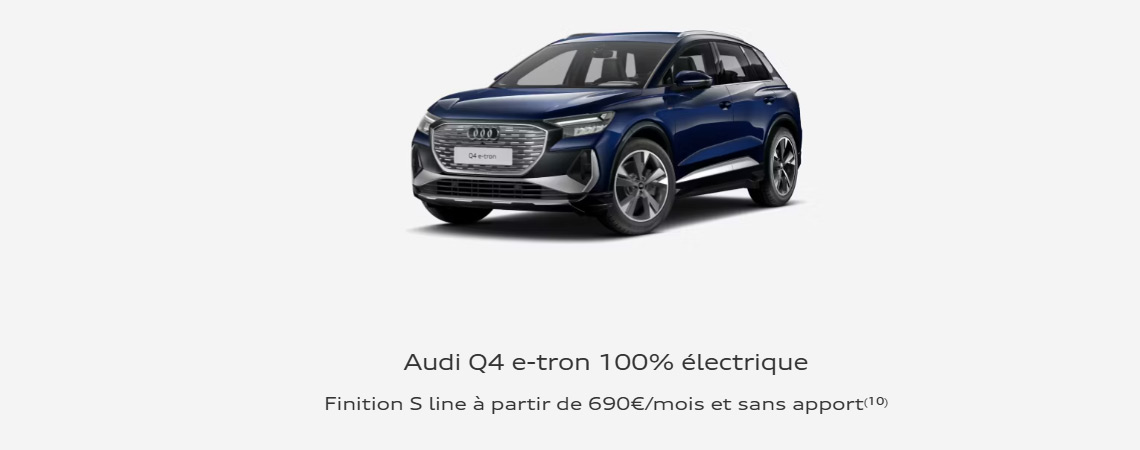 Audi Q4 e-tron 100% électrique à partir de 690 €/mois 