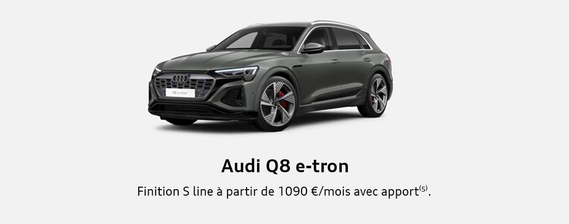 Audi Q8 e-tron Finition S line à partir de 1090 €/mois