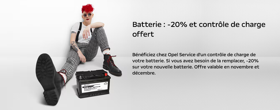 Batterie : -20% et contrôle de charge offert