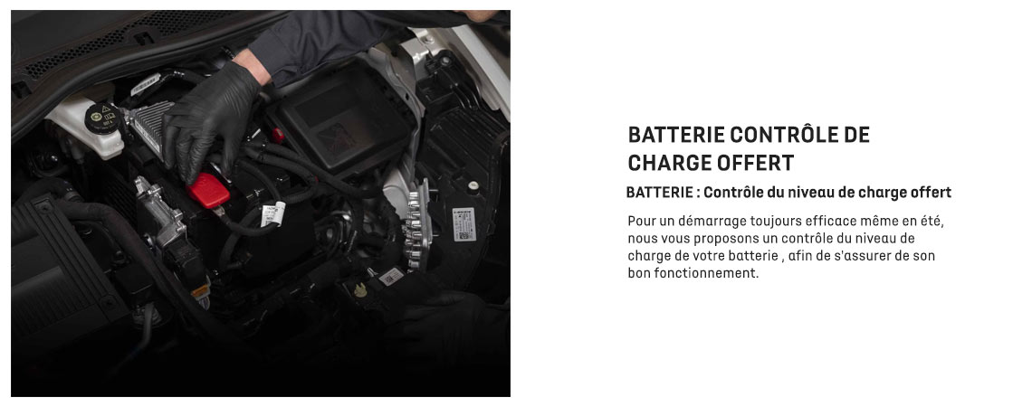 BATTERIE : CONTRÔLE DU NIVEAU DE CHARGE OFFERT