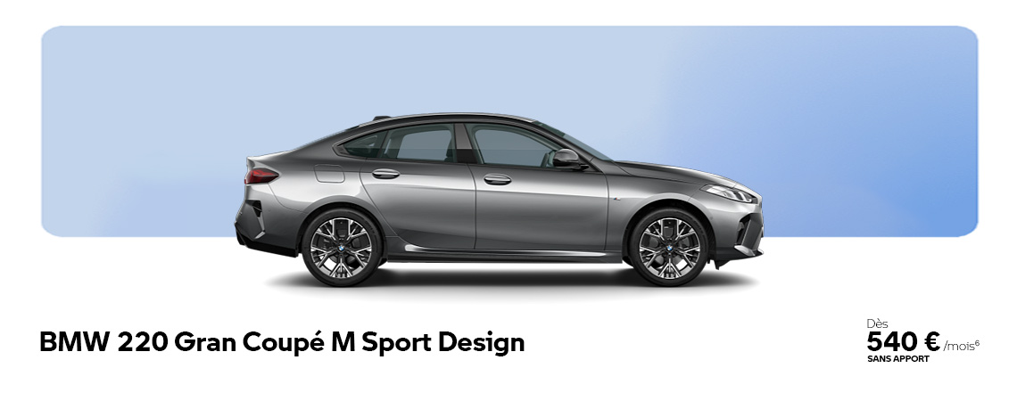 BMW 220 Gran Coupé M Sport Design Dès 540 €/ mois