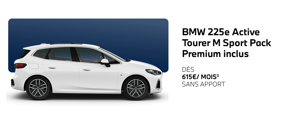 BMW 225e Active Tourer M Sport Pack Premium inclus à partir de 615€/mois