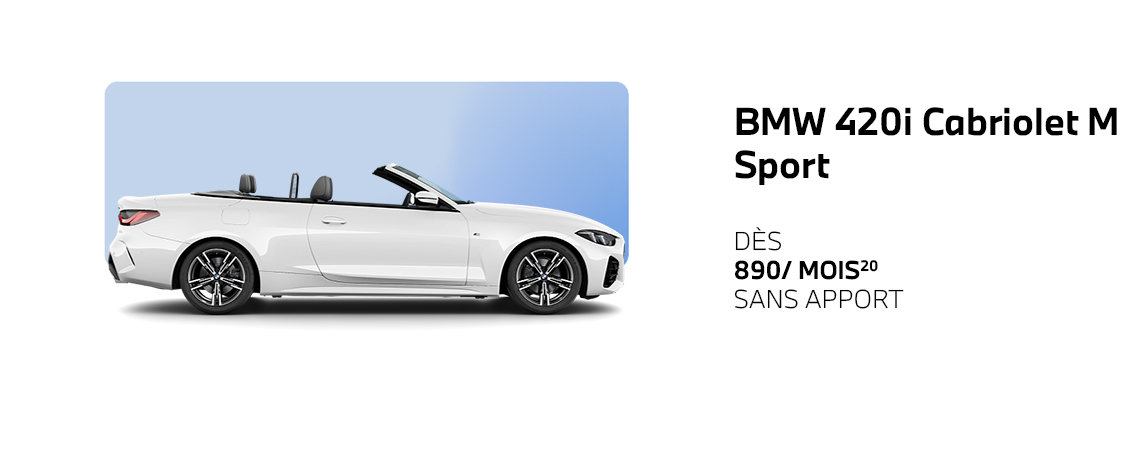 BMW 420i Cabriolet M Sport à partir de 850€/ mois