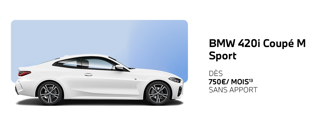 BMW 420i Coupé M Sport à partir de 750€/ mois