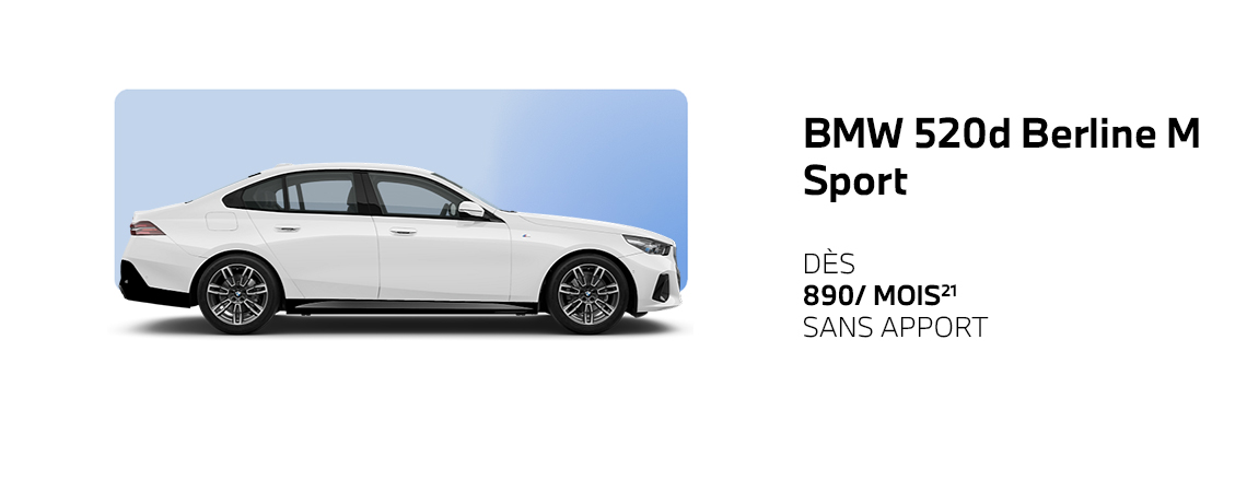 BMW 520d Berline M Sport à partir de 890€/ mois