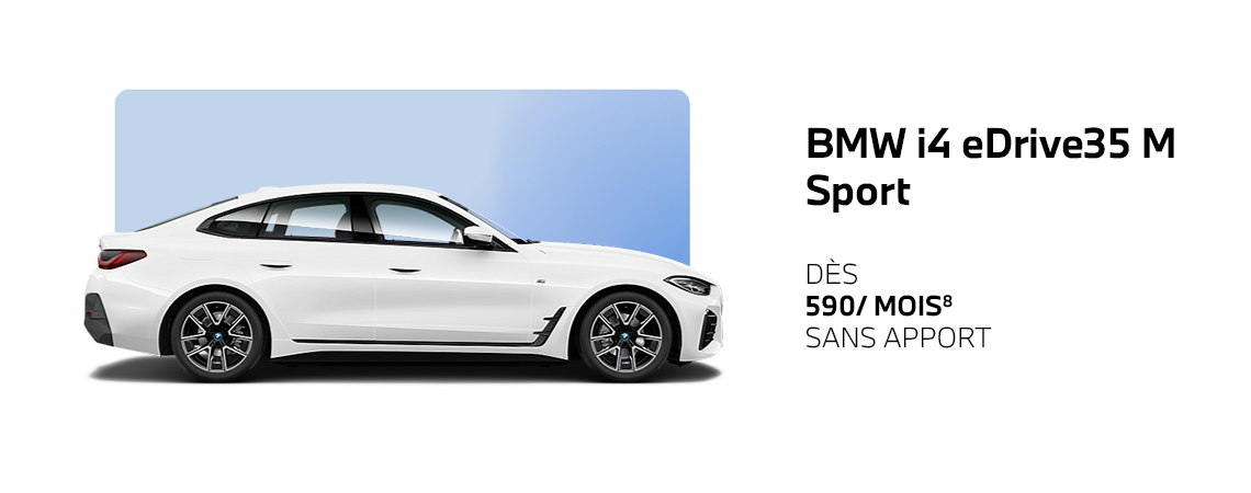 BMW i4 eDrive35 M Sport à partir de 590 €/mois