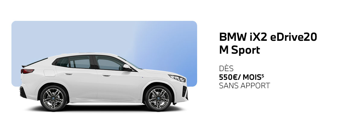 BMW iX2 eDrive20 M Sport à partir de 550€/mois