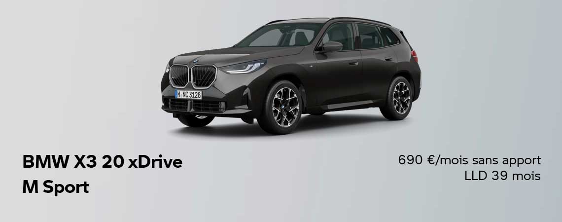 BMW X3 20 xDrive M Sport à partir de 690€/ mois