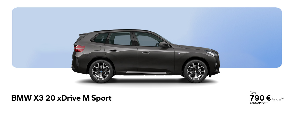 BMW X3 20 xDrive M Sport à partir de 790€/ mois