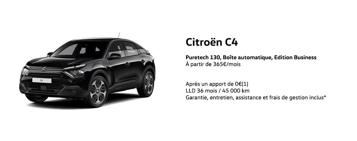 Citroën C4 Puretech 130, Boîte automatique, Edition Business À partir de 365 €/mois