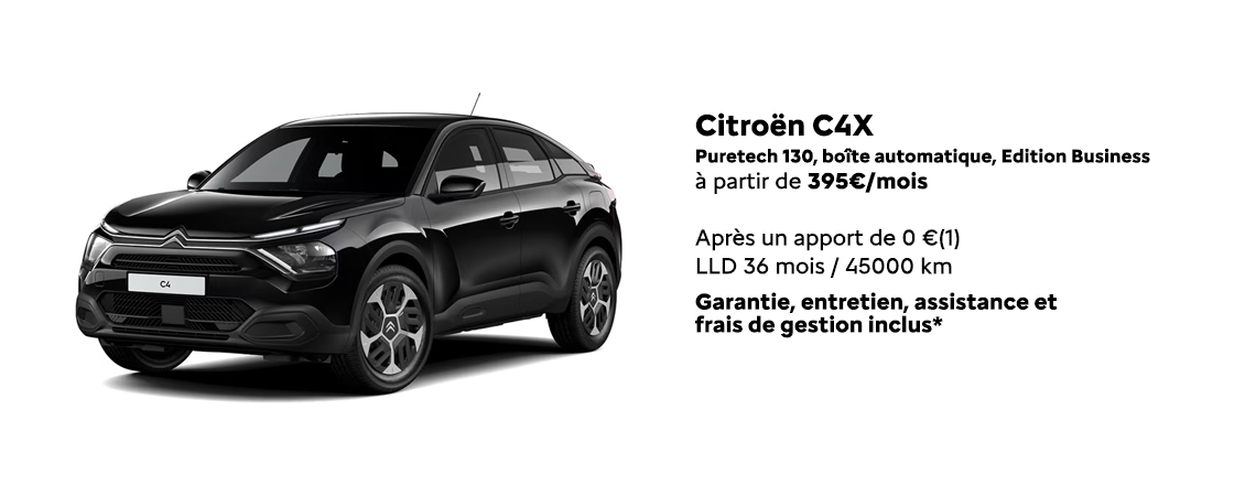 Citroën C4X Puretech 130 boîte automatique Edition Business À partir de 395 €/mois 