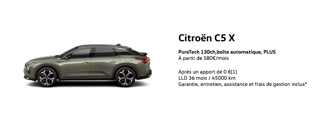 CITROËN C5 X PureTech 130ch,boîte automatique, PLUS À PARTIR DE 580 €/MOIS