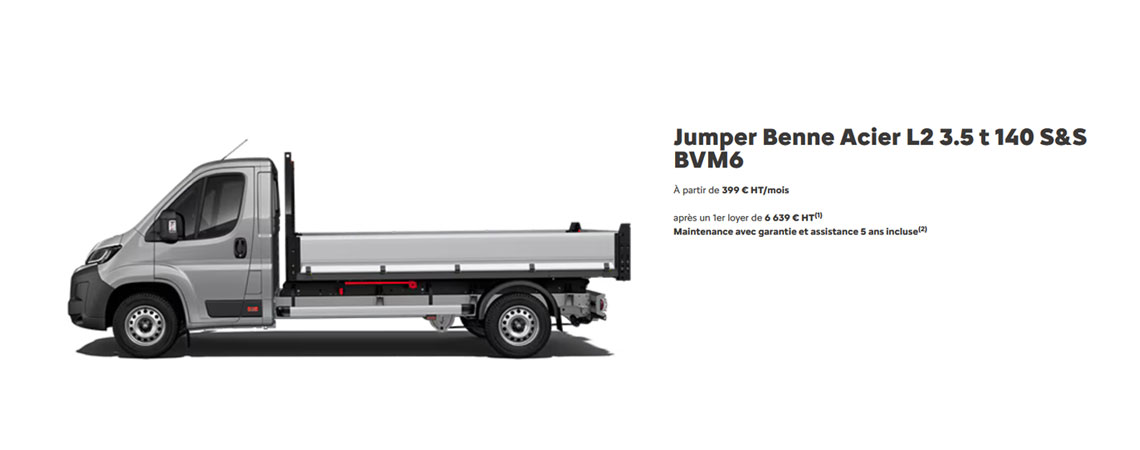 Citroën Jumper Benne Acier L2 3.5 t 140 S&S BVM6