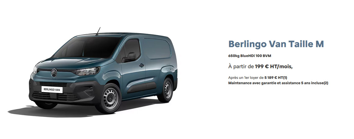 Citroën Nouveau Berlingo Van À partir de 199 € HT/mois