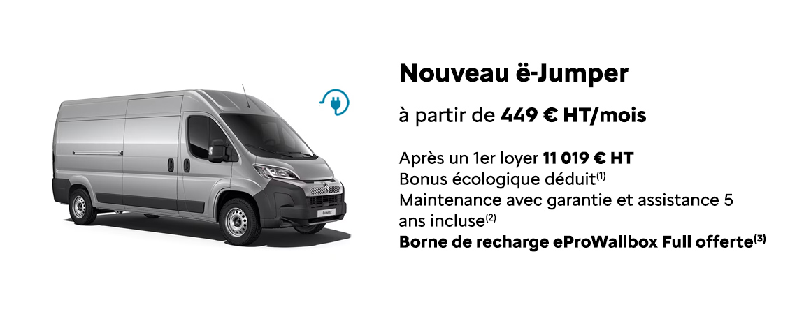 Citroën Nouveau ë-JumperÀ partir de 449 € HT/mois