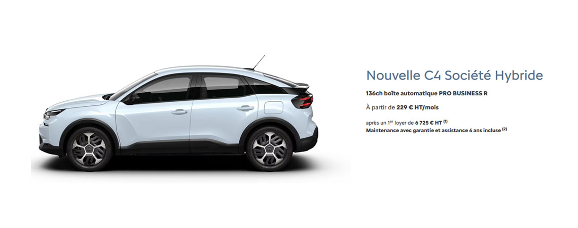 CITROËN NOUVELLE C4 SOCIÉTÉ HYBRIDE 136CH BOÎTE AUTOMATIQUE PRO BUSINESS R 