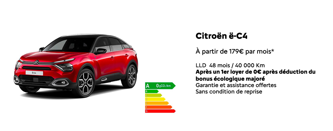 Citroën ë-C4 À partir de 179 € par mois