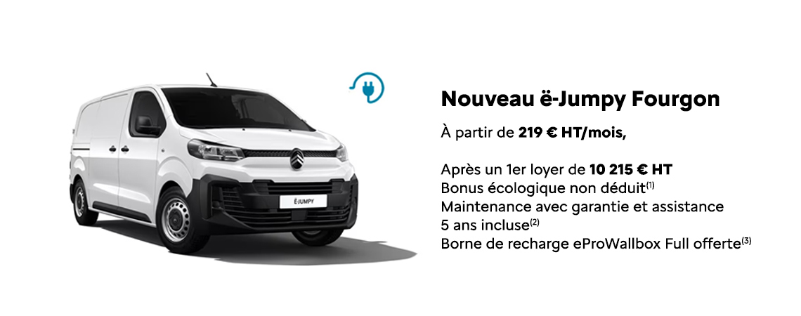 Citroën ë-Jumpy Fourgon À partir de 219 € HT/mois