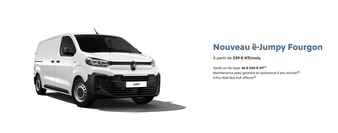 Citroën ë-Jumpy Fourgon À partir de 239 € HT/mois