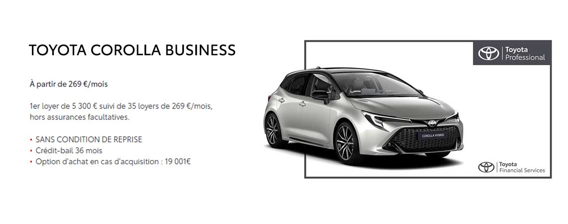 COROLLA BUSINESS  À partir de 269 €/mois 