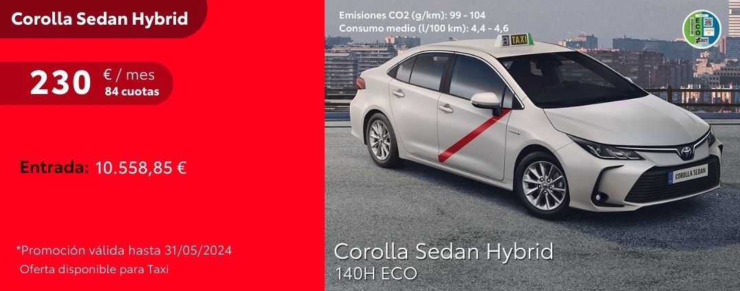 Corolla Sedan Hybrid 140H ECO por 230€/mes