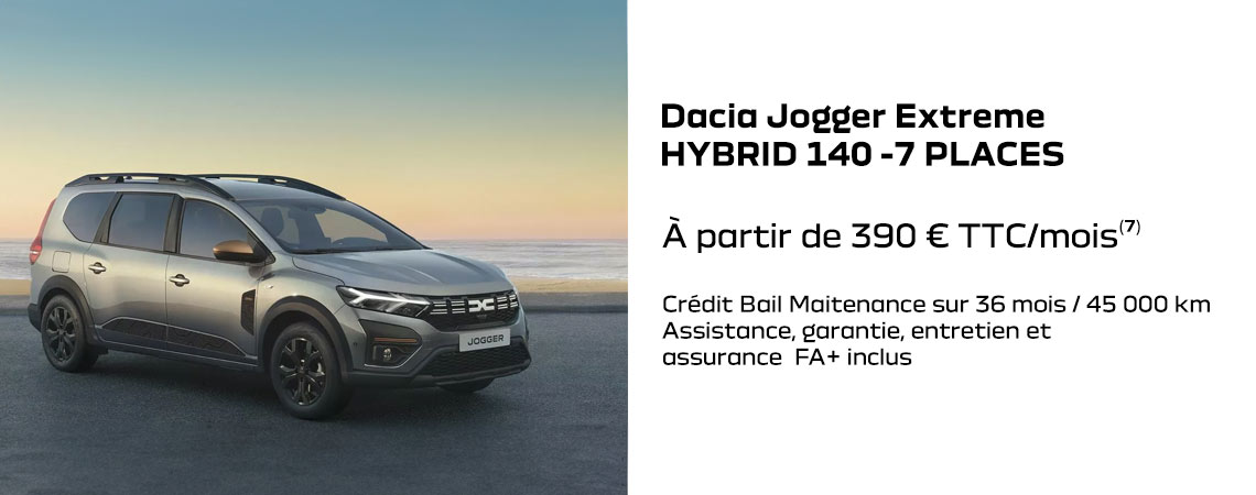 Dacia Jogger Extreme HYBRID 140 -7 PLACES À partir de 390 € TTC/mois