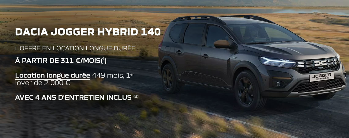 Dacia Jogger Hybrid 140 à partir de 311 €/mois