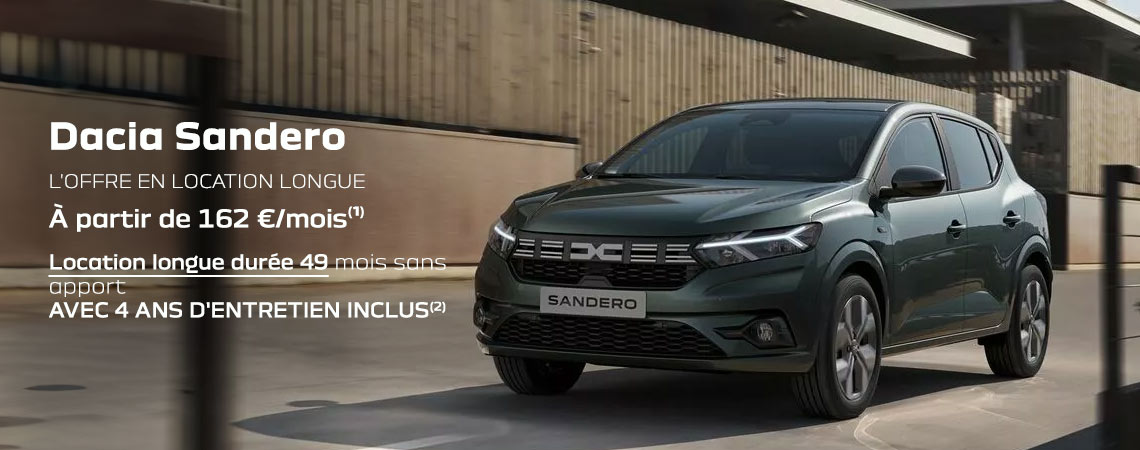 Dacia Sandero à partir de 162 €/mois