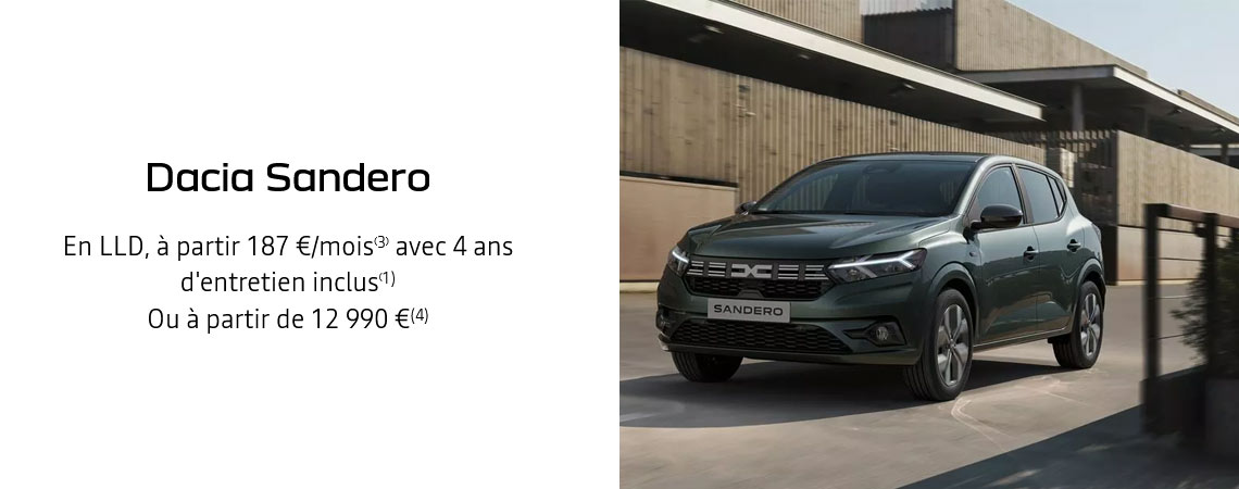 Dacia Sandero à partir de 187 €/mois