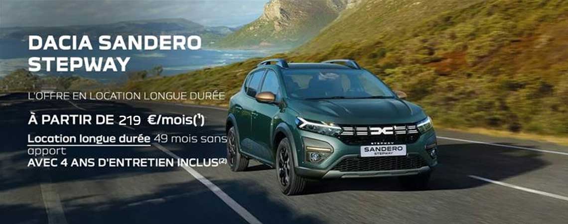 Dacia Sandero Stepway à partir de 219 €/mois 