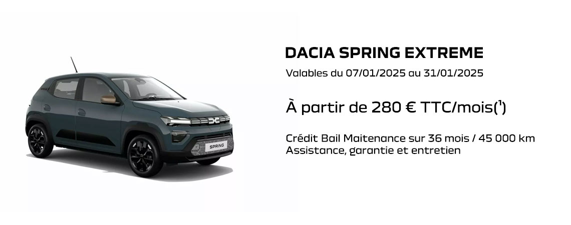 DACIA SPRING EXTREME À partir de 280 € TTC/mois