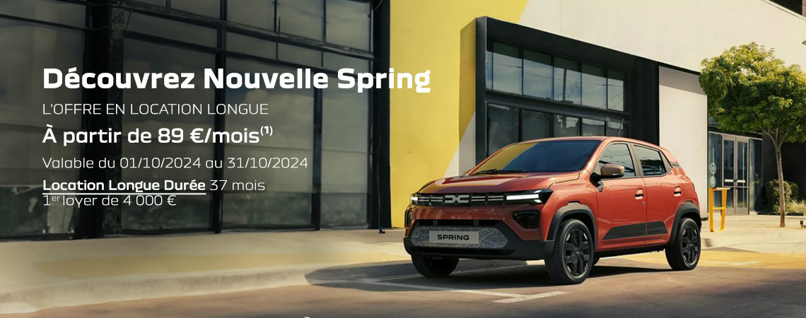 Nouvelle Dacia Spring à partir de 89 €/mois