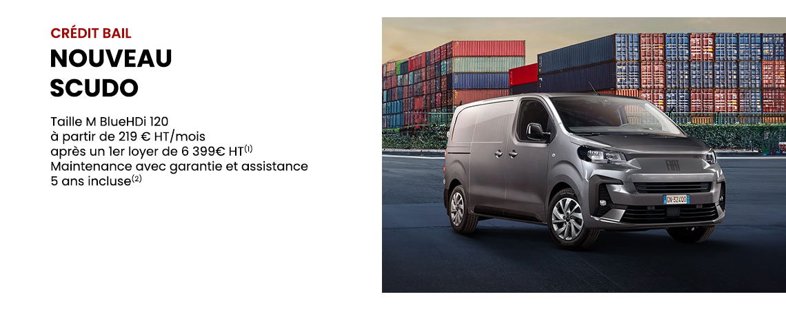  FIAT NOUVEAU SCUDO À PARTIR DE 219 € HT/mois