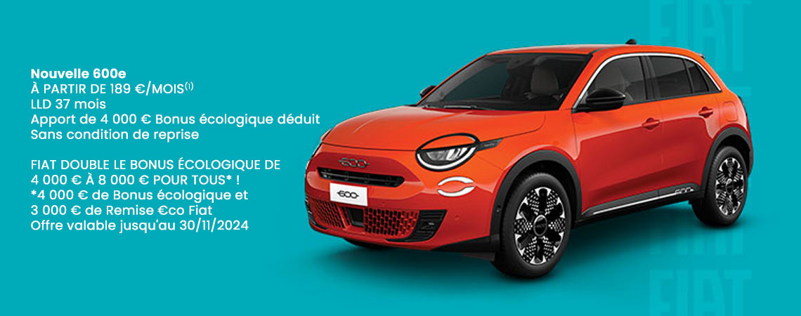 FIAT NOUVELLE 600e À PARTIR DE 189 €/mois