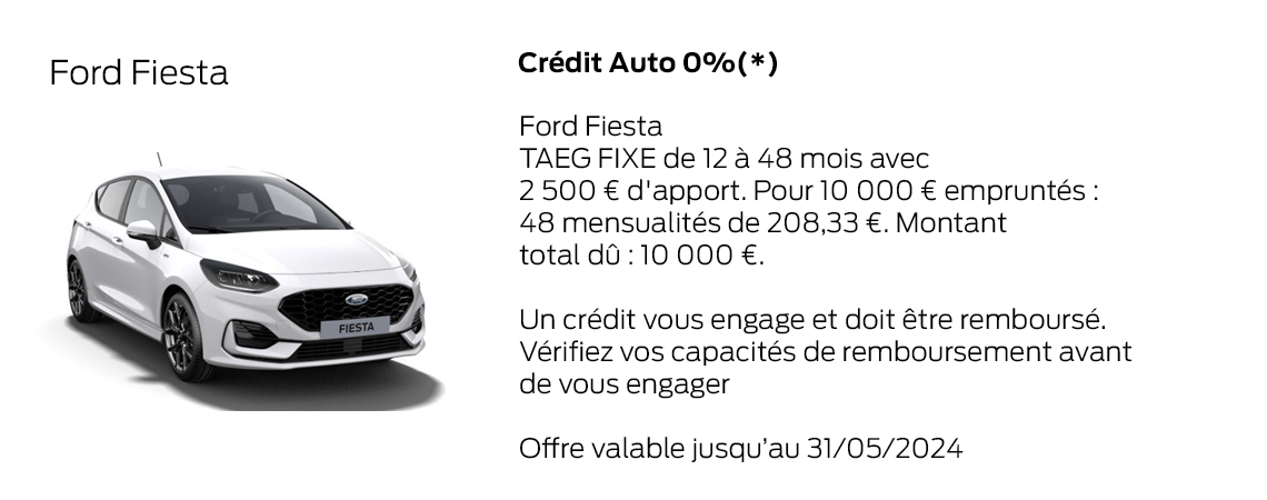 Ford Fiesta Crédit Auto 0%