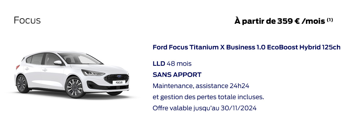 Ford Focus Titanium 125ch À partir de 359€ /mois 