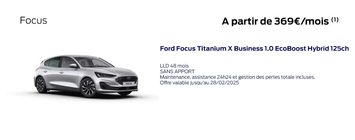 Ford Focus Titanium X À partir de 369€ /mois 