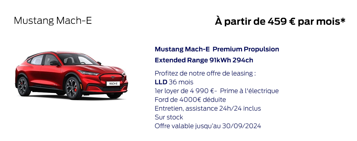 Ford Mustang Mach-E À partir de 459 € par mois