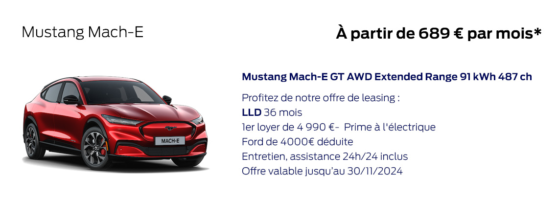 Ford Mustang Mach-E À partir de 689 € par mois